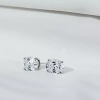 Lab Created Platinum clad Sterling Silver Earrings