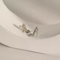 Lab Created 14K Yellow Gold Plated Sterling Silver Cubic Zirconia High Heel Earrings