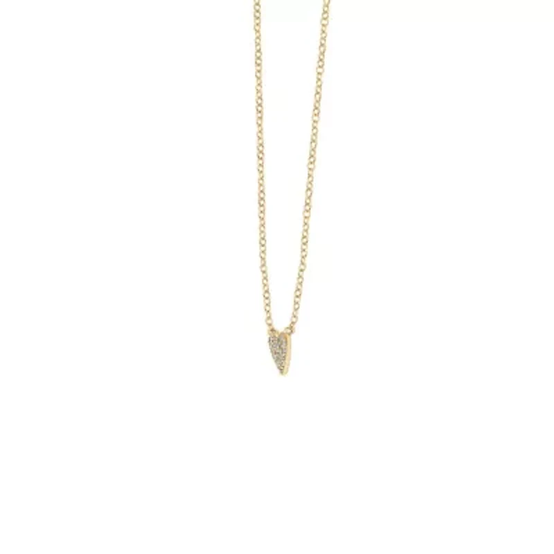 Lab Created 14K Yellow Gold Plated Sterling Silver Cubic Zirconia Heart Necklace