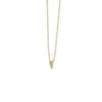Lab Created 14K Yellow Gold Plated Sterling Silver Cubic Zirconia Heart Necklace