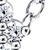 Cubic Zirconia Heart Cross Pendant with Chain