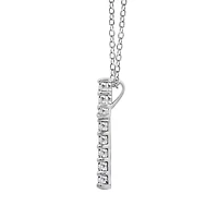 Lab Created Platinum Plated Sterling Silver cttw Religious Clear Cubic Zirconia Latin Cross Pendant Necklace