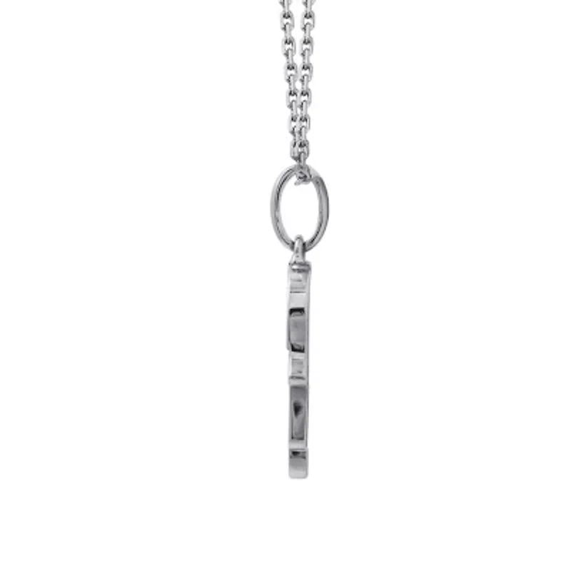 Lab Created Platinum Plated Sterling Silver Natural Black Spinel Pave Hamsa Hand Lucky Pendant Necklace