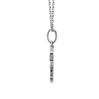 Lab Created Platinum Plated Sterling Silver Natural Black Spinel Pave Hamsa Hand Lucky Pendant Necklace