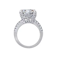 Lab Created Diamonbliss Platinum Plated Silver Cushion Cut Cubic Zirconia Cocktail Ring (8)