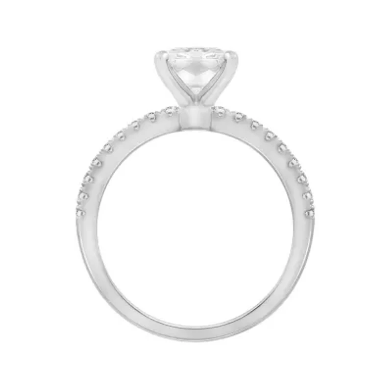 Lab Created Diamonbliss Platinum Plated Silver 3 Carat Emerald Choice of Cut Bridal Ring (9)