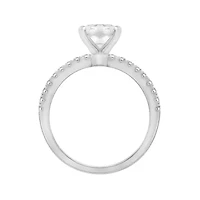 Lab Created Diamonbliss Platinum Plated Silver 3 Carat Emerald Choice of Cut Bridal Ring (9)