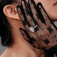 Lab Created Diamonbliss Platinum Plated Silver Celebrity "Kourtney" with Cubic Zirconia Cocktail Ring (9)