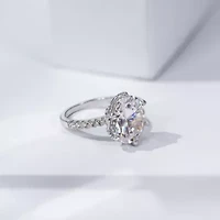Lab Created Diamonbliss Platinum Plated Silver Celebrity "Kourtney" with Cubic Zirconia Cocktail Ring (9)