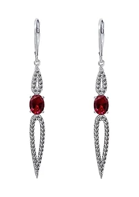 Rhodium Plated Sterling Silver 2.23 ct. t.w. Cubic Zirconia Pave Petal Earrings