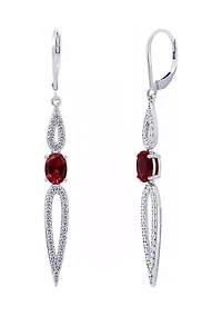 Rhodium Plated Sterling Silver 2.23 ct. t.w. Cubic Zirconia Pave Petal Earrings
