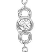 Platinum Plated Sterling Silver 1/2 ct. t.w. Cubic Zirconia Droplet Threader Earring