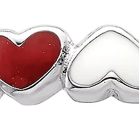 Sterling Silver Stackable Expressions and White Enamel Heart Ring