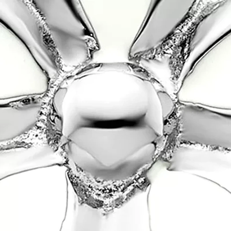 Sterling Silver Stackable Expressions Polished Enameled Flower Ring