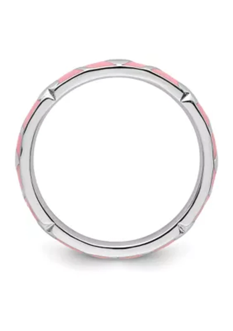 Sterling Silver Stackable Expressions Enamel Heart Ring