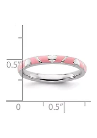Sterling Silver Stackable Expressions Enamel Heart Ring