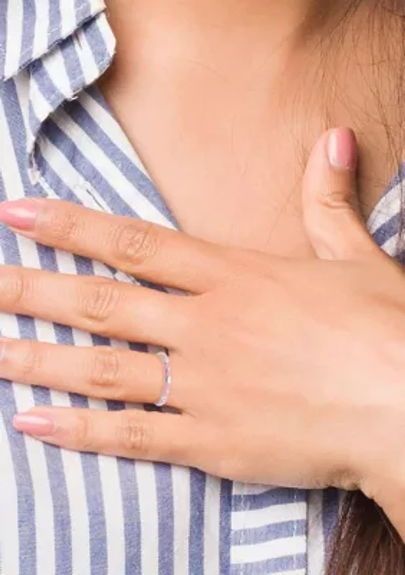 Sterling Silver Stackable Expressions Enamel Heart Ring