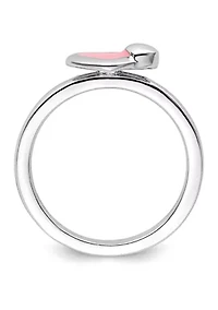Sterling Silver Stackable Expressions Polished Enameled Heart Ring