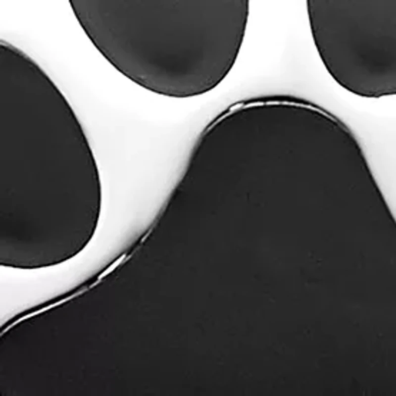 Sterling Silver Stackable Expressions Black Enamel Pawprint Ring