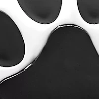 Sterling Silver Stackable Expressions Black Enamel Pawprint Ring