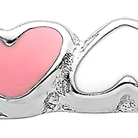 Sterling Silver Stackable Expressions and White Enamel Heart Ring