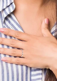 Sterling Silver Stackable Expressions and White Enamel Heart Ring