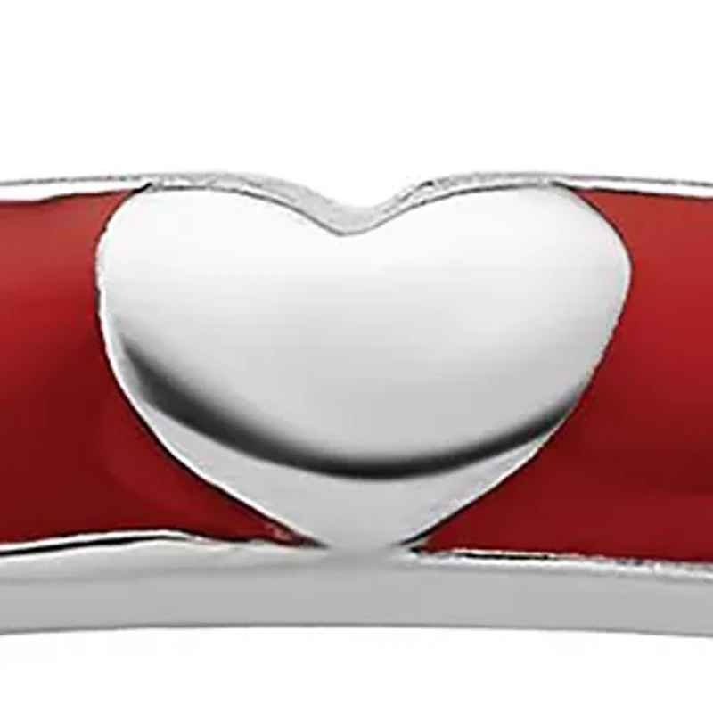 Sterling Silver Stackable Expressions Enamel Heart Ring