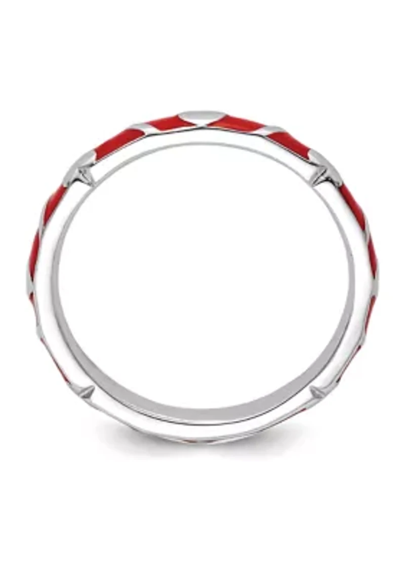 Sterling Silver Stackable Expressions Enamel Heart Ring