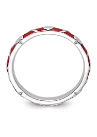 Sterling Silver Stackable Expressions Enamel Heart Ring