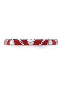 Sterling Silver Stackable Expressions Enamel Heart Ring