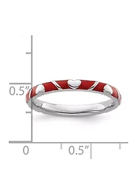 Sterling Silver Stackable Expressions Enamel Heart Ring