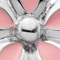 Sterling Silver Stackable Expressions Polished Enameled Flower Ring