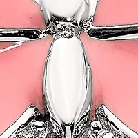 Sterling Silver Stackable Expressions Pink Enamel Butterfly Ring