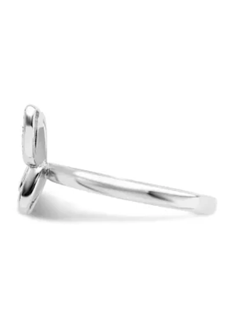 Sterling Silver Stackable Expressions Pink Enamel Butterfly Ring