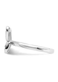 Sterling Silver Stackable Expressions Pink Enamel Butterfly Ring