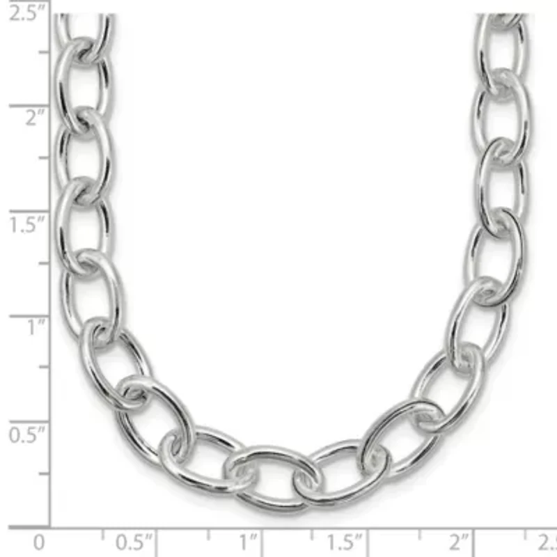Sterling Silver Open Link Cable 8.50mm Necklace