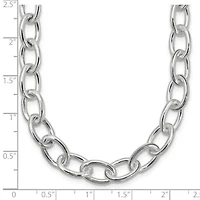 Sterling Silver Open Link Cable 8.50mm Necklace