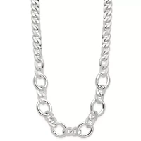 Sterling Silver Polished Flat Fancy Link Bracelet