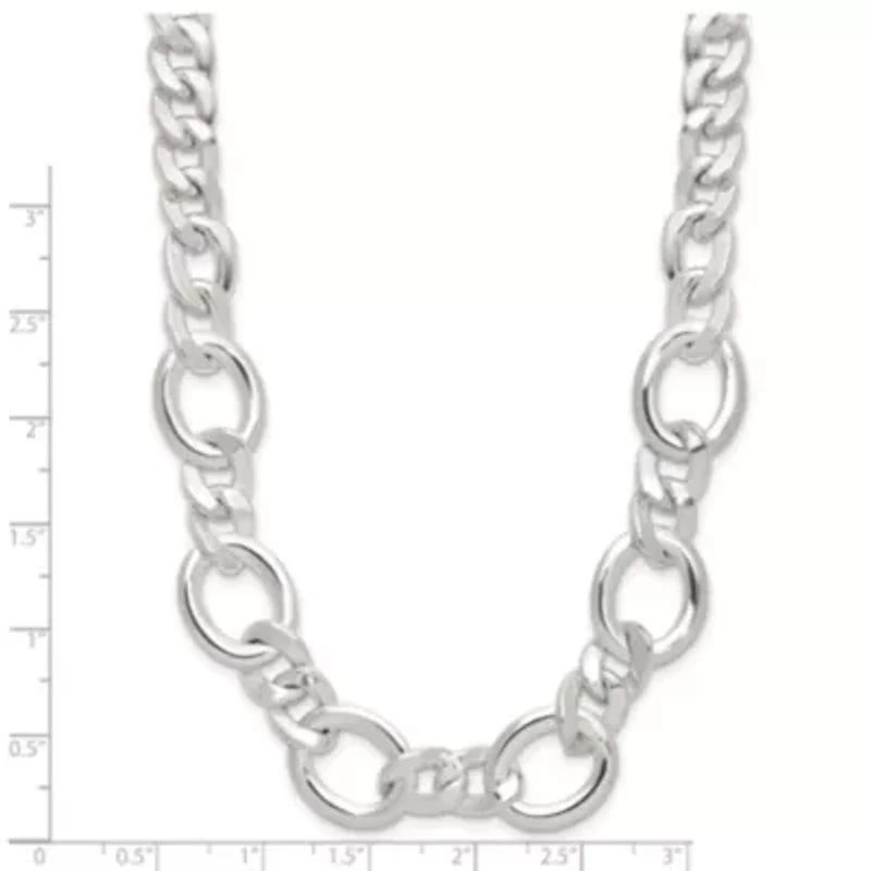 Sterling Silver Polished Flat Fancy Link Bracelet