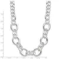 Sterling Silver Polished Flat Fancy Link Bracelet