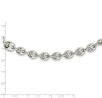 Sterling Silver Polished Fancy Link 7.5" Bracelet