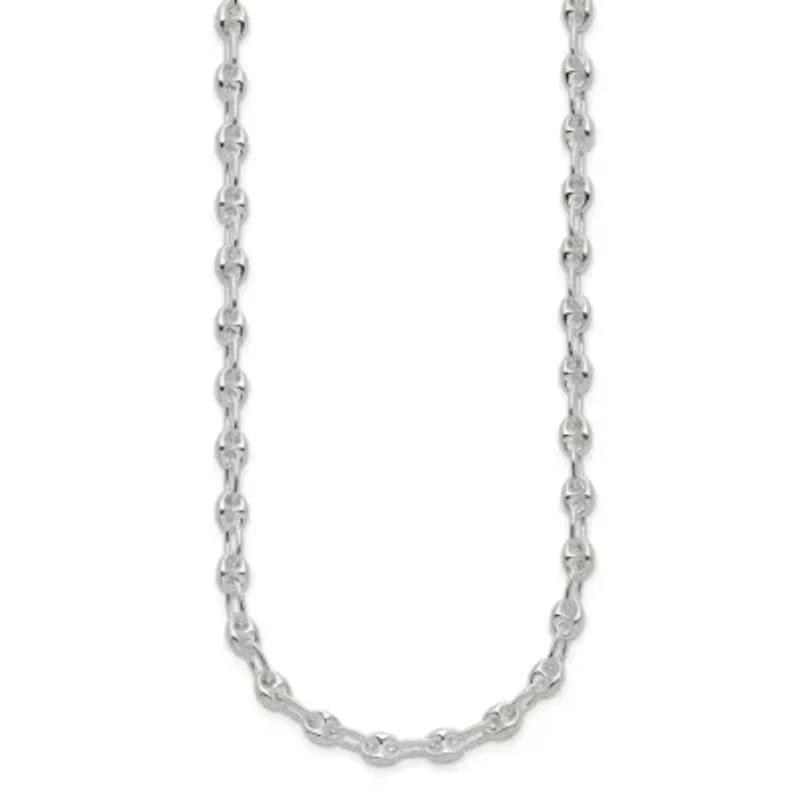 Sterling Silver Polished Fancy Link Necklace