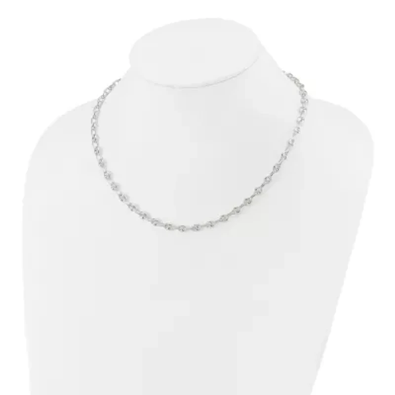 Sterling Silver Polished Fancy Link Necklace