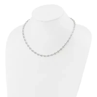 Sterling Silver Polished Fancy Link Necklace