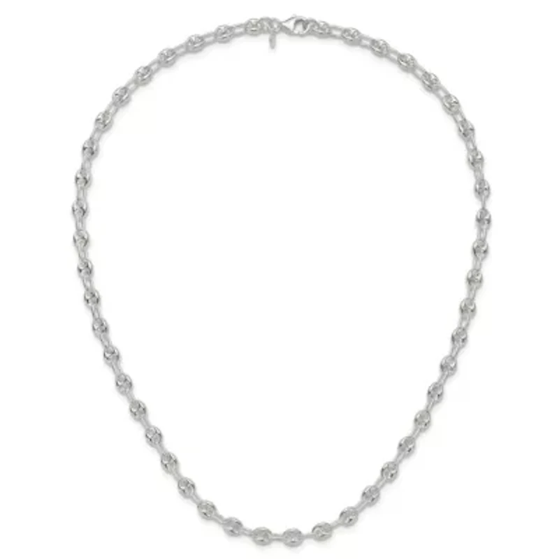 Sterling Silver Polished Fancy Link Necklace
