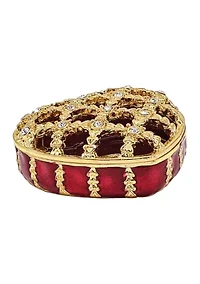 Bejeweled PEEK-A-BOO Decorative Heart Trinket Box