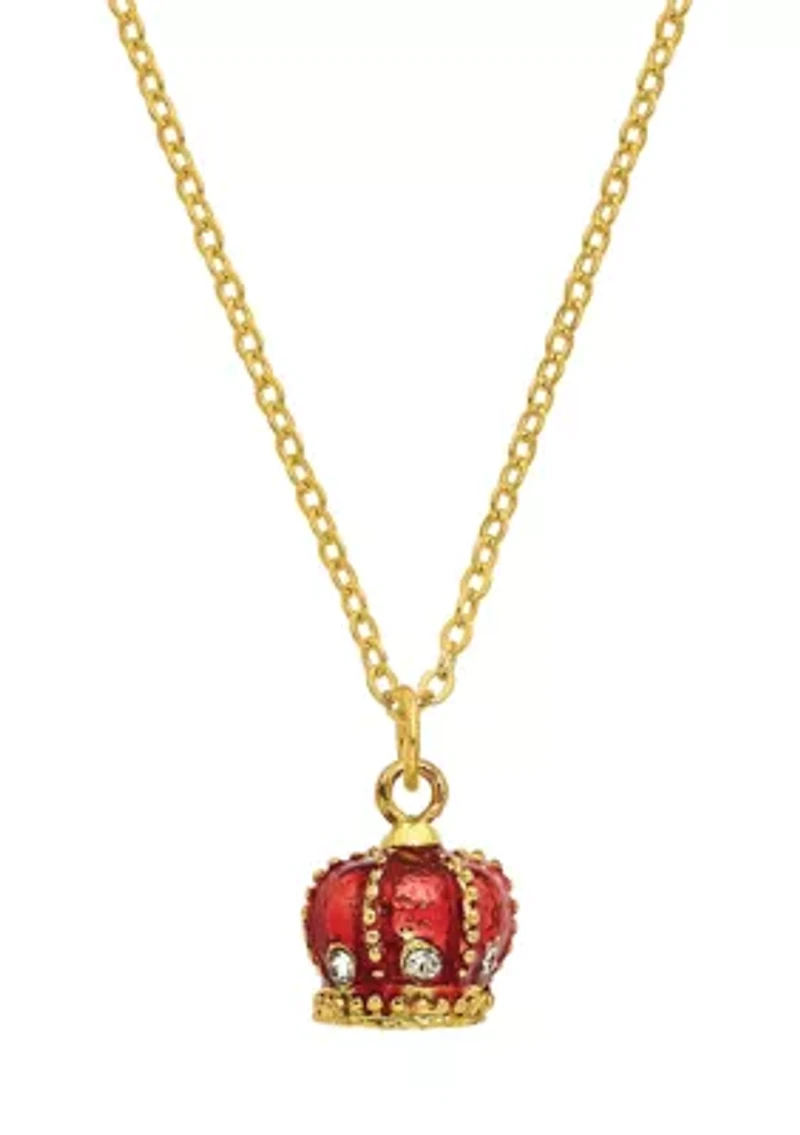 Bejeweled HER MAJESTY'S CROWN Carriage Trinket Box