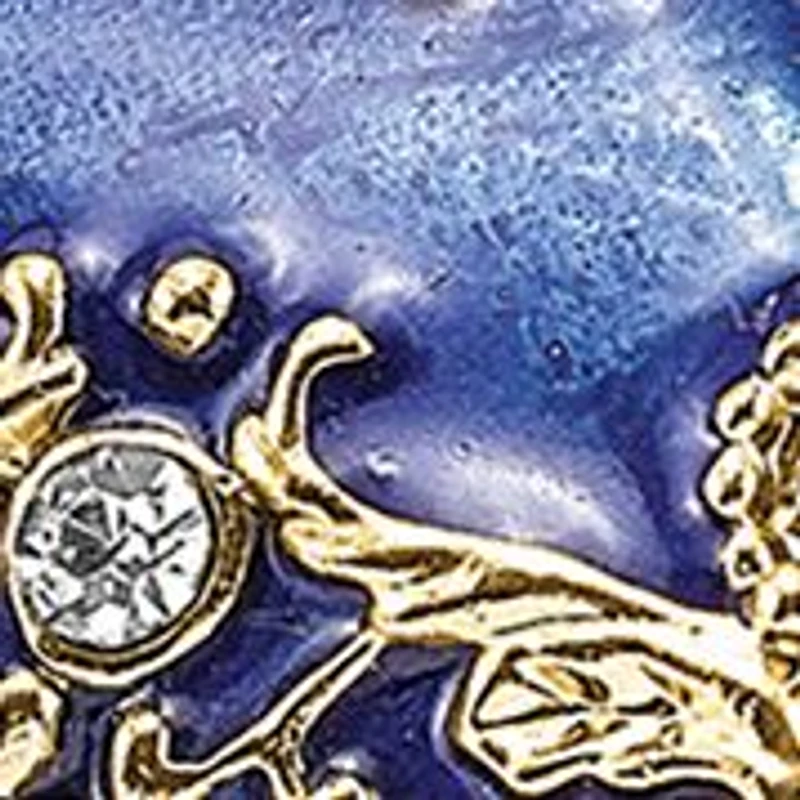 Bejeweled Royal Blue Carriage Trinket Box