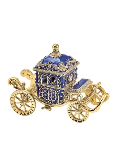Bejeweled Royal Blue Carriage Trinket Box