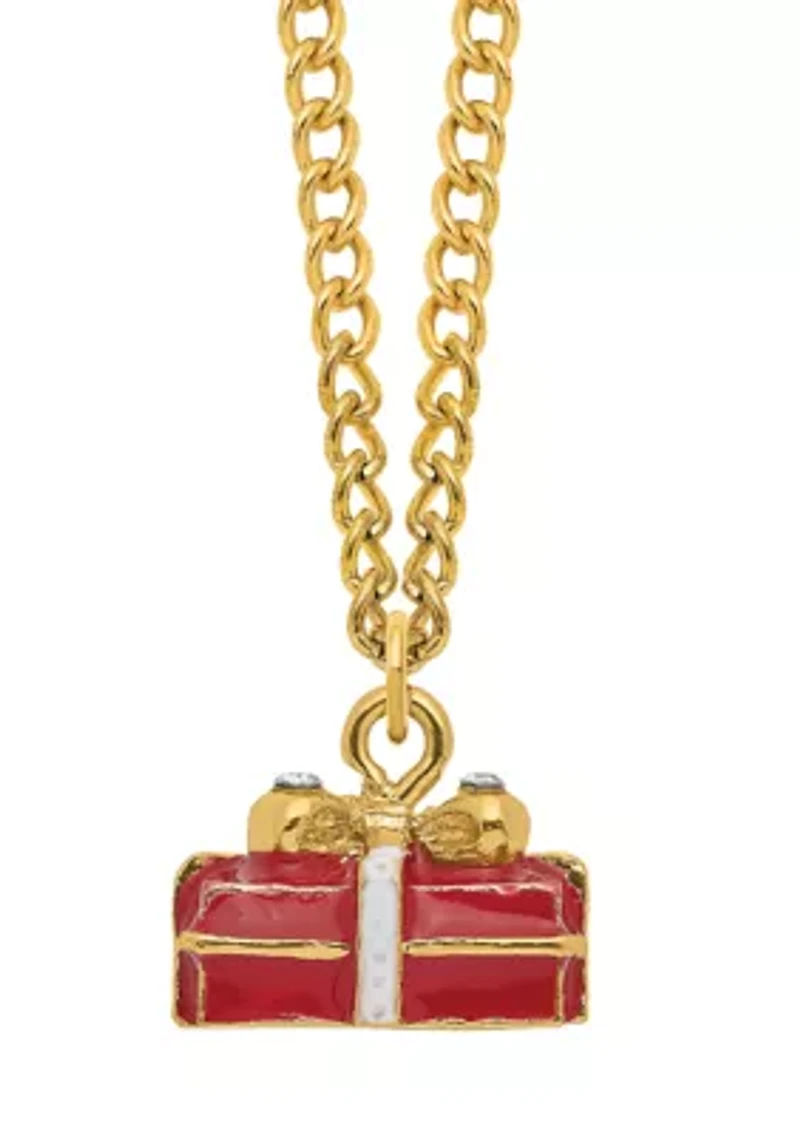 Bejeweled Desire Red Gift Box with Ring Pad Trinket Box